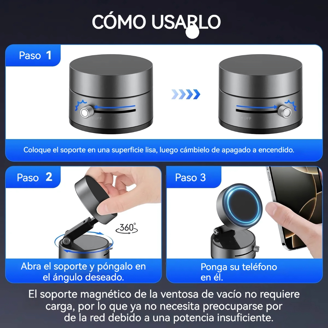 Soporte Magnético – Mantén tu celular firme, visible y siempre a mano