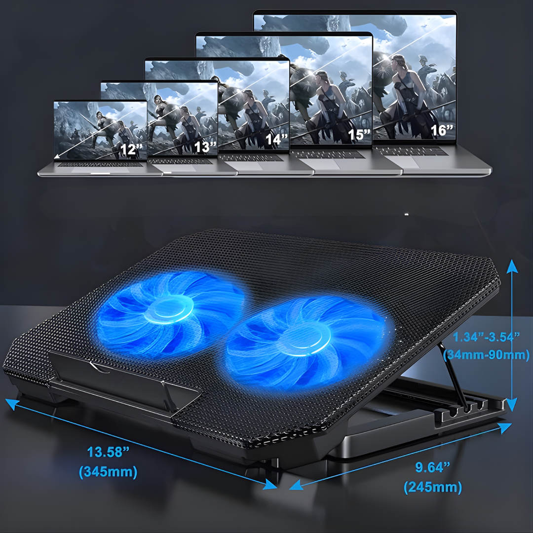 PAD ENFRIADOR DOBLE NOTEBOOK – Doble ventilación, mayor rendimiento y protección térmica avanzada