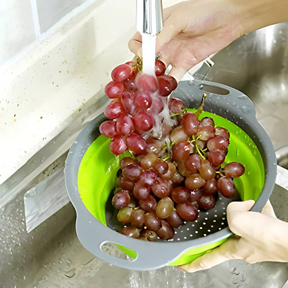 SET DE 3 COLADORES PLEGABLES DE SILICONA – 25CM – Practicidad, espacio y limpieza en tu cocina