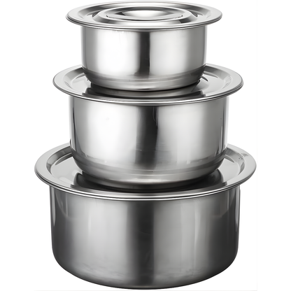 SET DE OLLAS DE ACERO (3 PIEZAS) – Cocina con elegancia, durabilidad y precisión