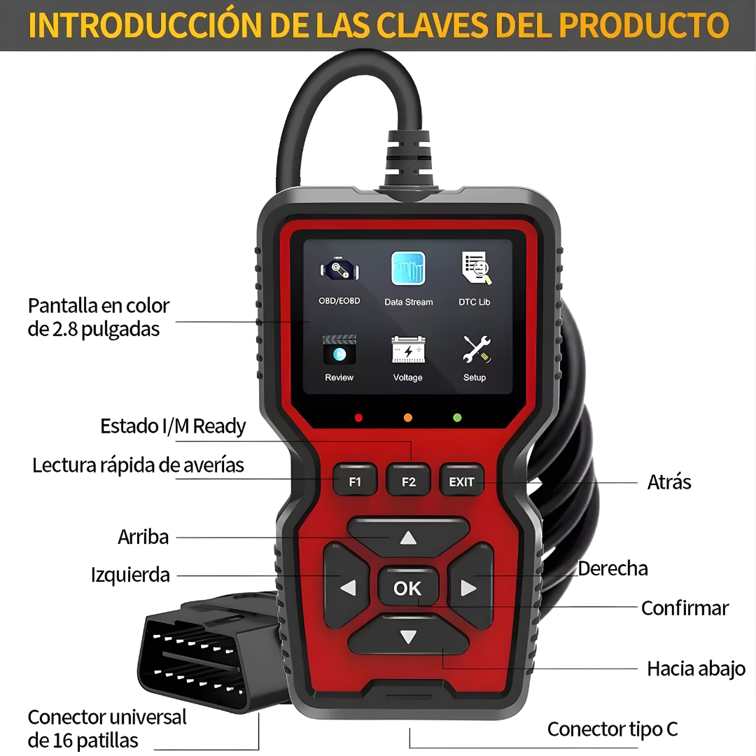 SCANNER PARA CARRO – Diagnóstico inteligente, lectura precisa y control total de tu vehículo