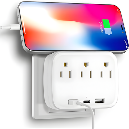 MULTIPLICADOR DE CORRIENTE 4 USB + 2 TOMAS 250W – Más conexiones, carga simultánea y protección inteligente en un solo dispositivo