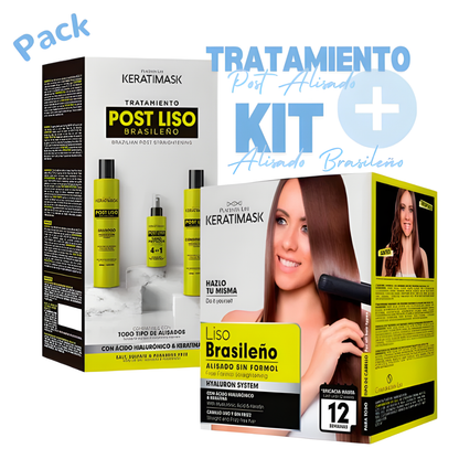 KIT ALISADO BRASILEÑO + TRATAMIENTO POST-ALISADO – Cabello liso, suave y sin frizz con resultados de salón desde casa