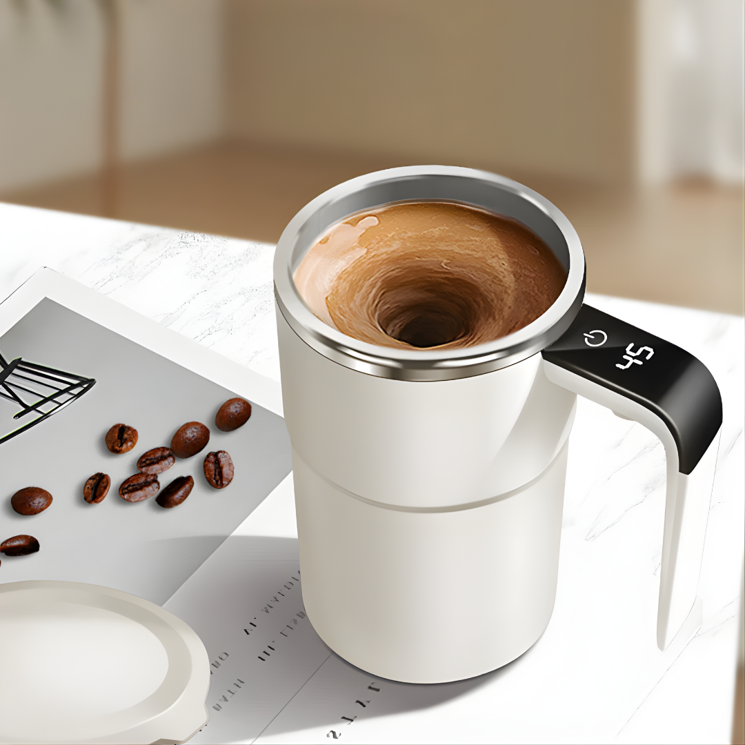 TAZA MEZCLADORA AUTOMÁTICA – Mezcla perfecta, comodidad diaria y bebidas sin esfuerzo
