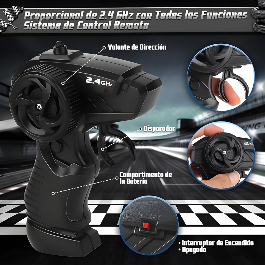 CAR RACING JUGUETE F110A – Velocidad extrema, giros 360° y diversión todoterreno sin límites