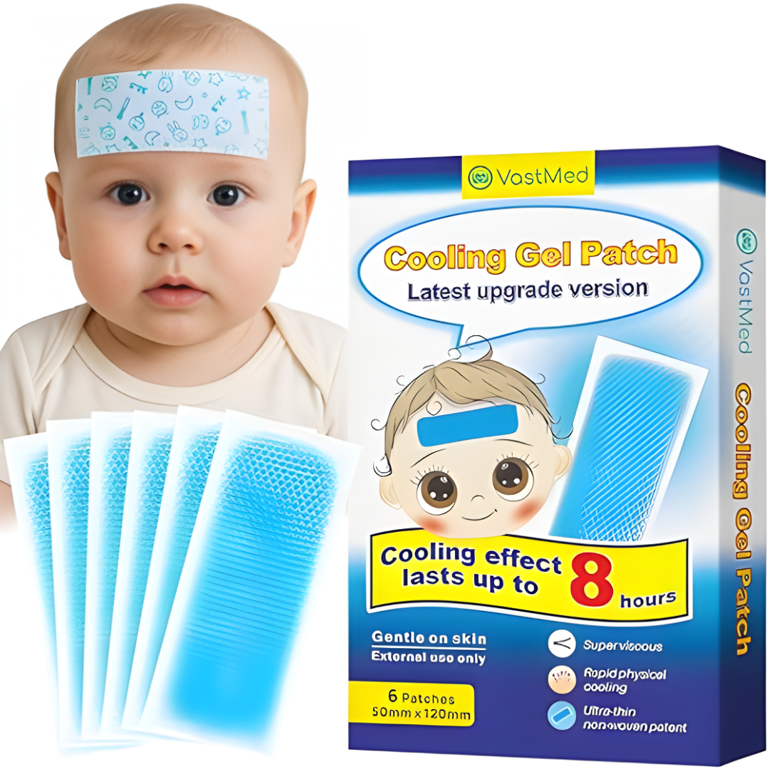 PARCHES DE GEL FRÍO PARA FIEBRE INFANTIL – Alivio refrescante, confort inmediato y cuidado suave para los más pequeños