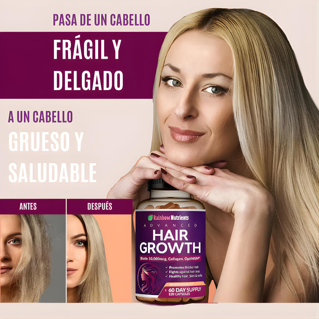 HAIR GROWTH X 120 CÁPSULAS – Potencia tu crecimiento capilar desde adentro