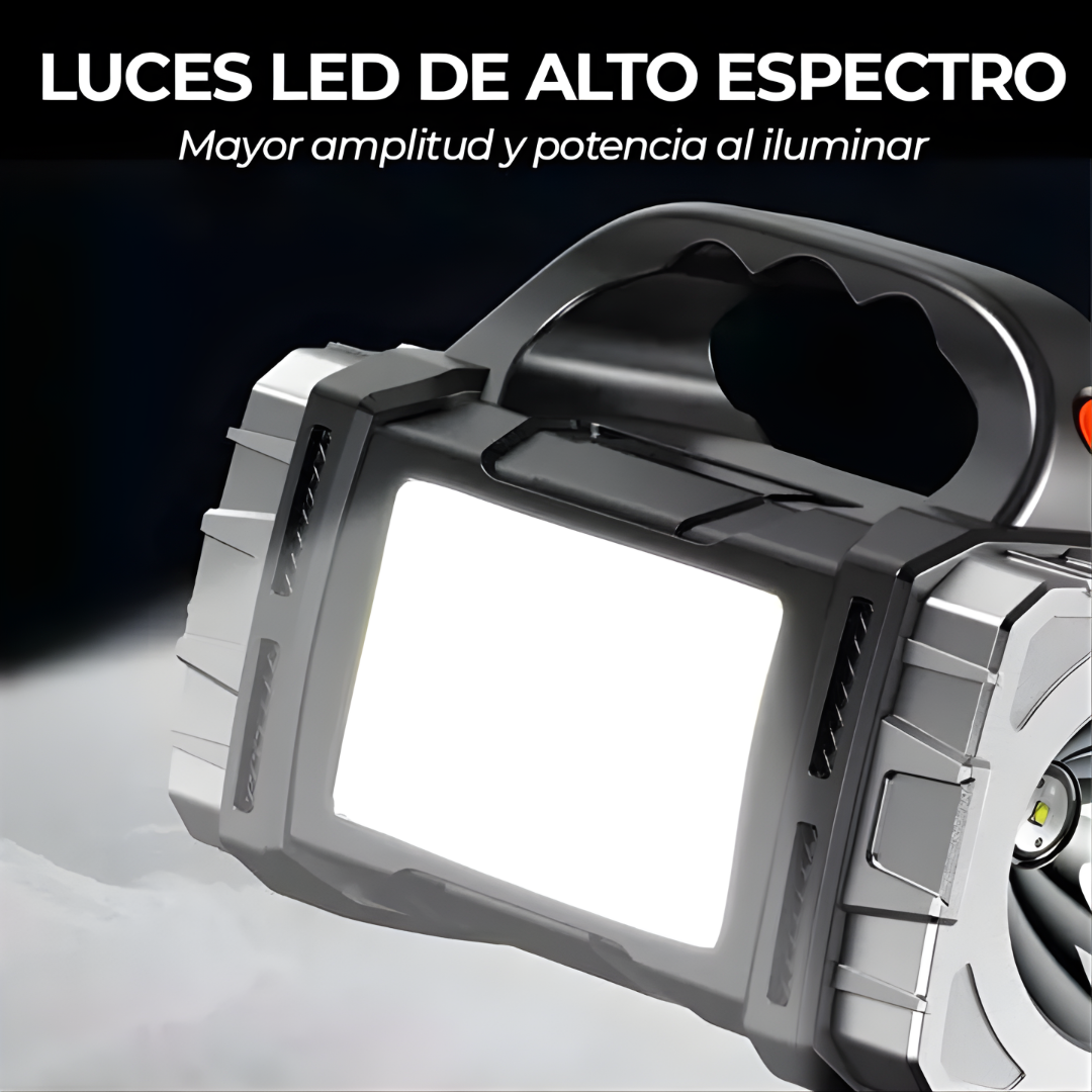 LÁMPARA LED MULTIFUNCIONAL NARANJA – Potencia extrema, diseño resistente y luz confiable en cualquier momento
