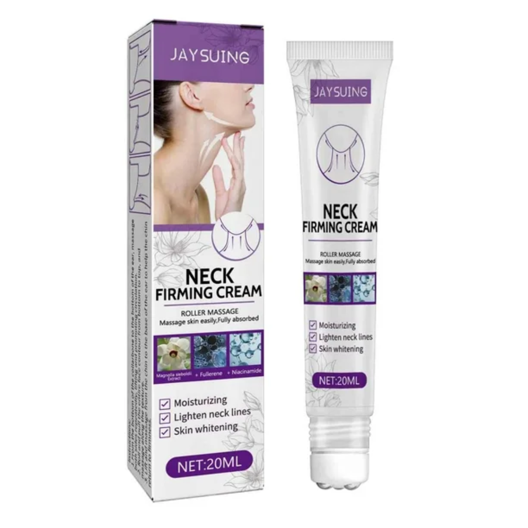 CREMA REAFIRMANTE DE CUELLO – Nutre, tensa y rejuvenece la piel desde la base  Porque una piel firme y luminosa comienza por el cuello.