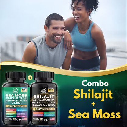 COMBO SHILAJIT + SEA MOSS – Energía natural, vitalidad diaria y bienestar integral en cada cápsula