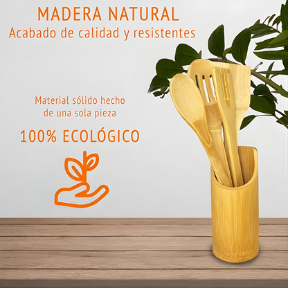 SET DE UTENSILIOS DE COCINA EN MADERA – Cuidado natural, estilo cálido y cocina sin rayones