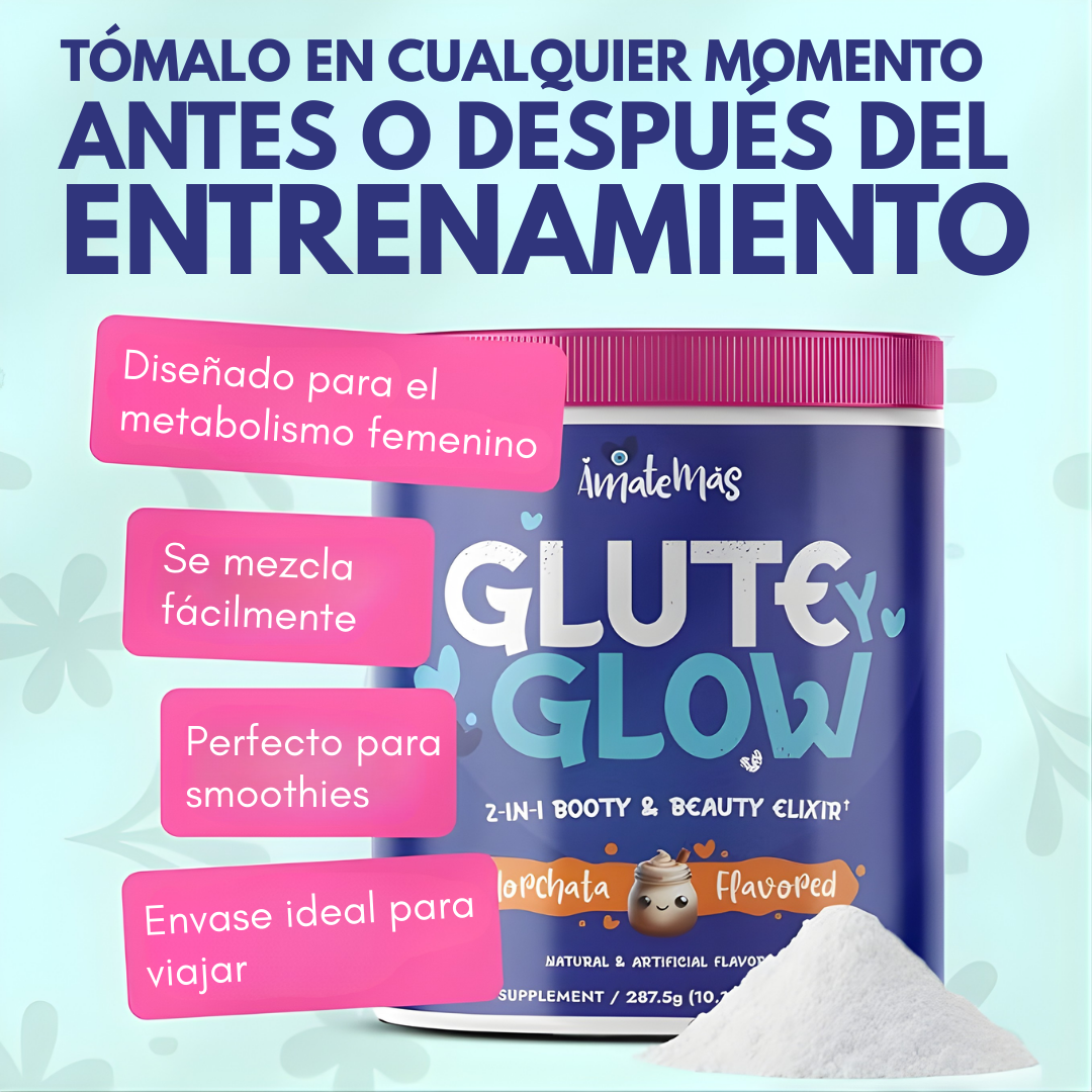 GLUTE GLOW SUPLEMENTO PARA LEVANTAR Y TONIFICAR GLÚTEOS – Apoyo nutricional, energía muscular y rutina fitness más efectiva