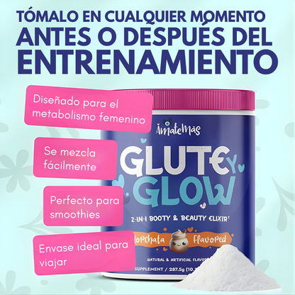 GLUTE GLOW SUPLEMENTO PARA LEVANTAR Y TONIFICAR GLÚTEOS – Apoyo nutricional, energía muscular y rutina fitness más efectiva