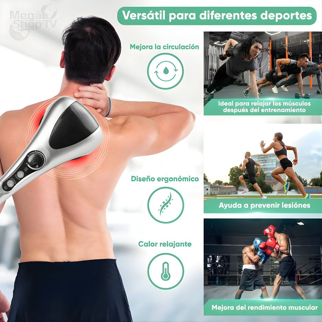 MASAJEADOR ELÉCTRICO DOBLE CABEZAL PRO – Relaja, alivia y renueva tu cuerpo en minutos