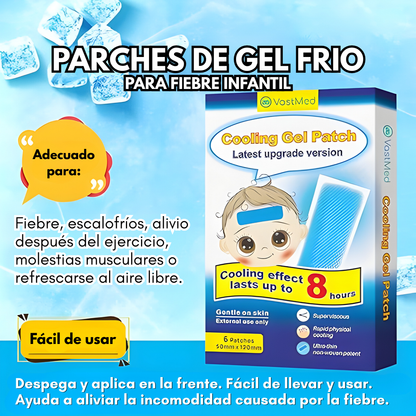 PARCHES DE GEL FRÍO PARA FIEBRE INFANTIL – Alivio refrescante, confort inmediato y cuidado suave para los más pequeños
