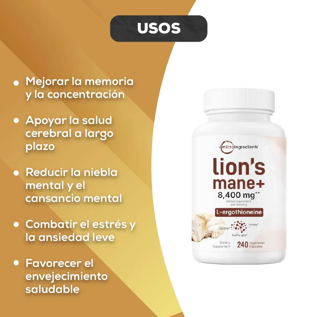 LION’S MANE+ X 120 CAPS – Mente clara, memoria activa y bienestar mental desde adentro
