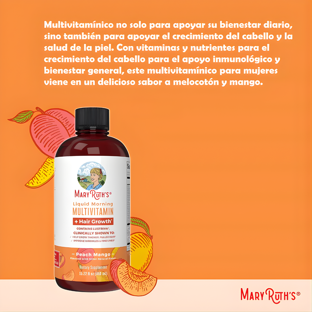 MARY RUTH’S x 500 ML – Cabello más fuerte, uñas resistentes y piel radiante con nutrición avanzada en cada dosis