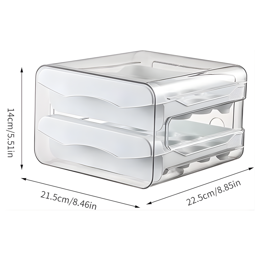 HUEVERA CON GAVETAS PARA 32 HUEVOS – Máxima organización, frescura prolongada y espacio optimizado en tu refrigerador