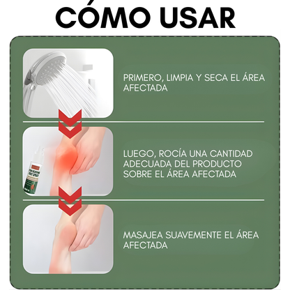 SPRAY ALIVIO DE DOLOR DE TALONES INSTANTÁNEO – Alivio inmediato, confort al caminar y bienestar diario para tus pies