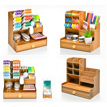 ORGANIZADOR DE ESCRITORIO MADERA – Orden elegante, productividad diaria y estilo natural para tu espacio