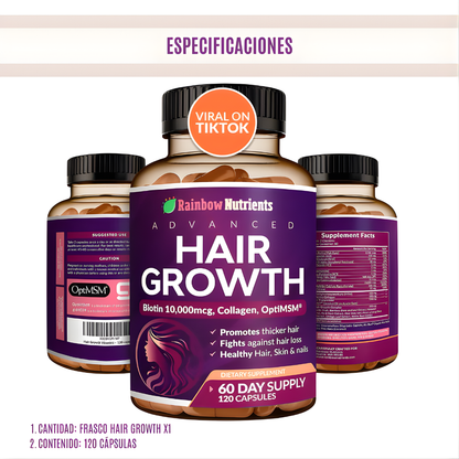 HAIR GROWTH X 120 CÁPSULAS – Potencia tu crecimiento capilar desde adentro