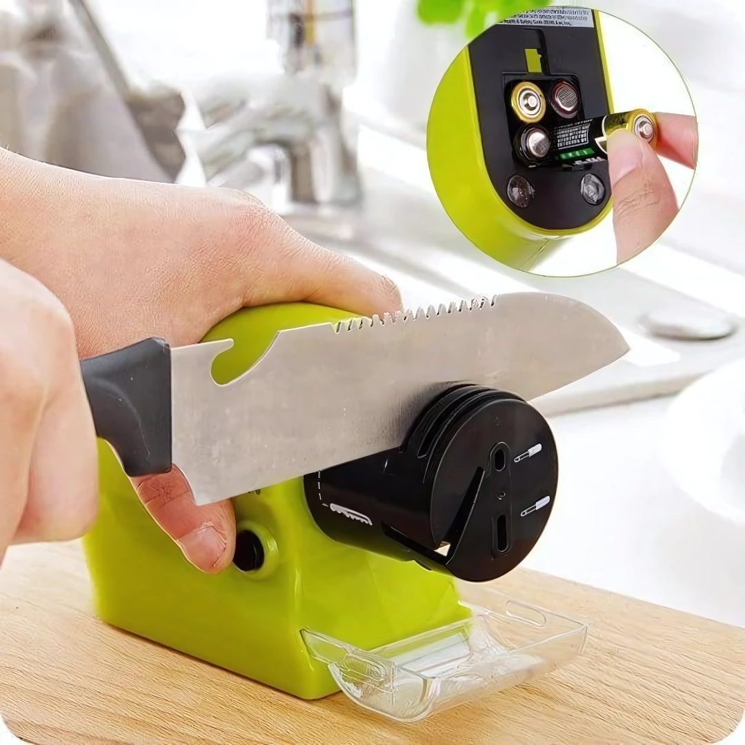 AFILADOR DE CUCHILLOS ELÉCTRICO – Filo profesional en segundos, sin esfuerzo ni riesgos