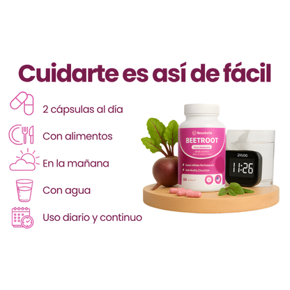 BEETROOT ROSABELLA X 60 CAPS – Circulación activa, energía natural y bienestar cardiovascular desde adentro