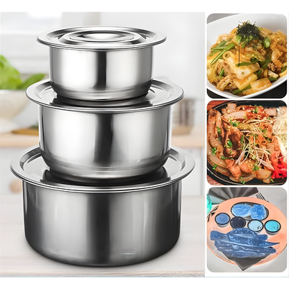 SET DE OLLAS DE ACERO (3 PIEZAS) – Cocina con elegancia, durabilidad y precisión