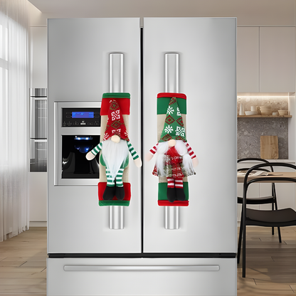 SET CUBRE MANILLAS GNOMOS PARA REFRI – Decoración navideña adorable, protección práctica y un toque mágico para tu cocina