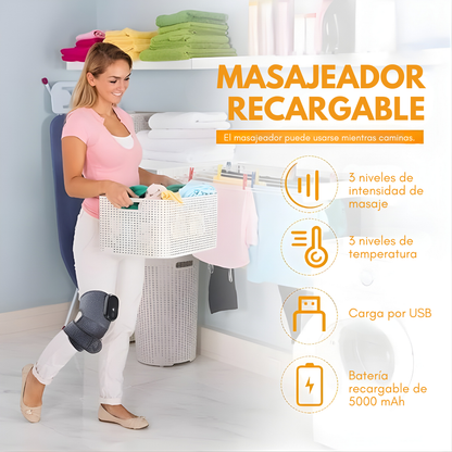 MASAJEADOR DE RODILLA – Alivio térmico y vibración inteligente para tus articulaciones