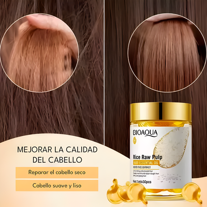 CÁPSULAS DE ARROZ PARA EL CABELLO – Nutre, repara y da brillo a tu melena