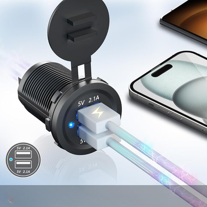 ADAPTADOR DE CARGADOR DE AUTO (2 USB) – Carga rápida y segura en todos tus viajes