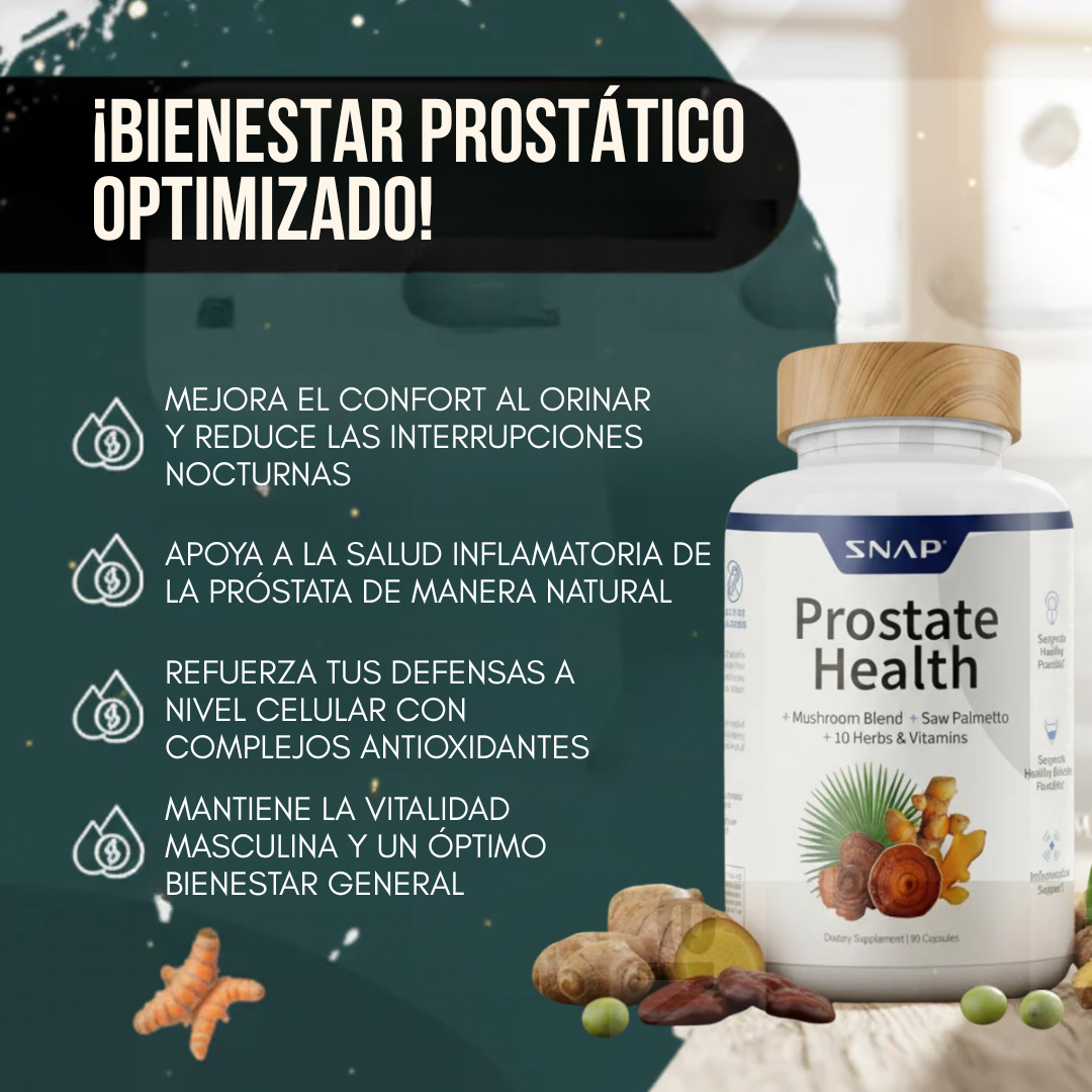 SNAP PROSTATE HEALTH – Apoyo avanzado para la próstata, alivio urinario y bienestar masculino todos los días