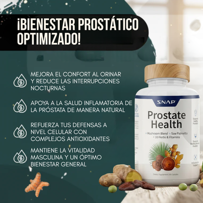 SNAP PROSTATE HEALTH – Apoyo avanzado para la próstata, alivio urinario y bienestar masculino todos los días