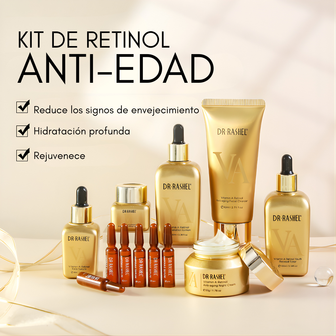 KIT COMPLETO DR-RASHELL RETINOL AGE – Rejuvenece, reafirma y renueva tu piel con acción avanzada antiedad
