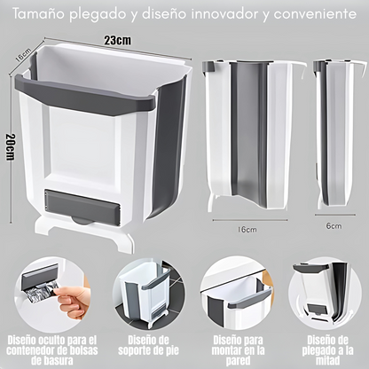 BASURERA PLEGABLE DISPENSA BOLSAS – Ahorra espacio y ten siempre bolsas a mano