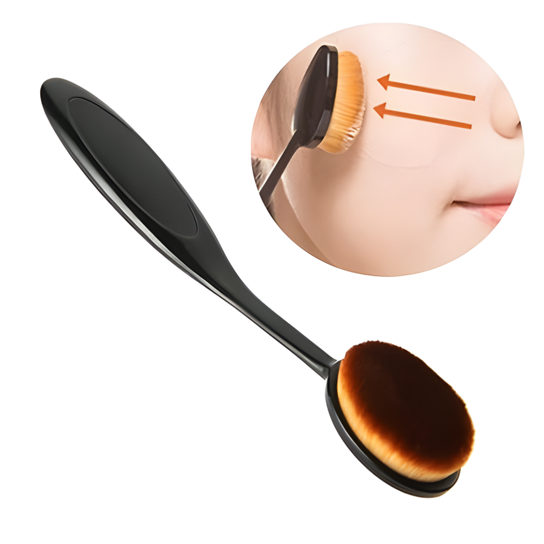 BROCHA OVAL DE MAQUILLAJE – Aplicación uniforme, acabado profesional y piel impecable
