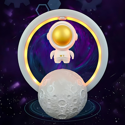 LÁMPARA Y BOCINA ASTRONAUTA CON LUNA LED – Tecnología flotante que ilumina y suena como de otro planeta
