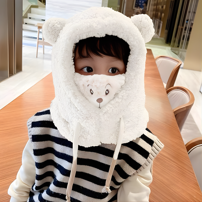 GORRO DE OSO, BLANCO – Abrigo cálido, suavidad adorable y confort para los días fríos