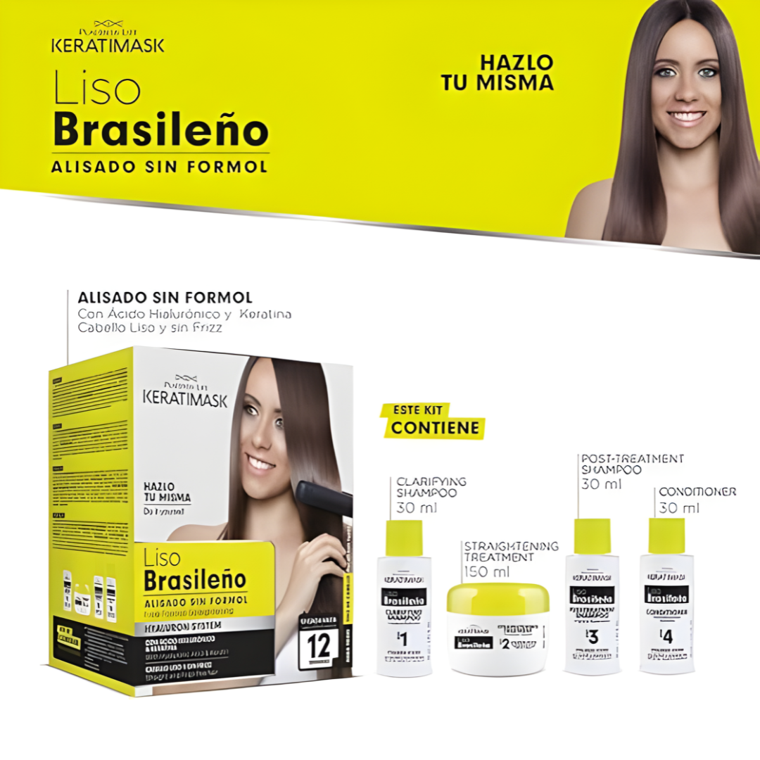 KIT ALISADO BRASILEÑO + TRATAMIENTO POST-ALISADO – Cabello liso, suave y sin frizz con resultados de salón desde casa