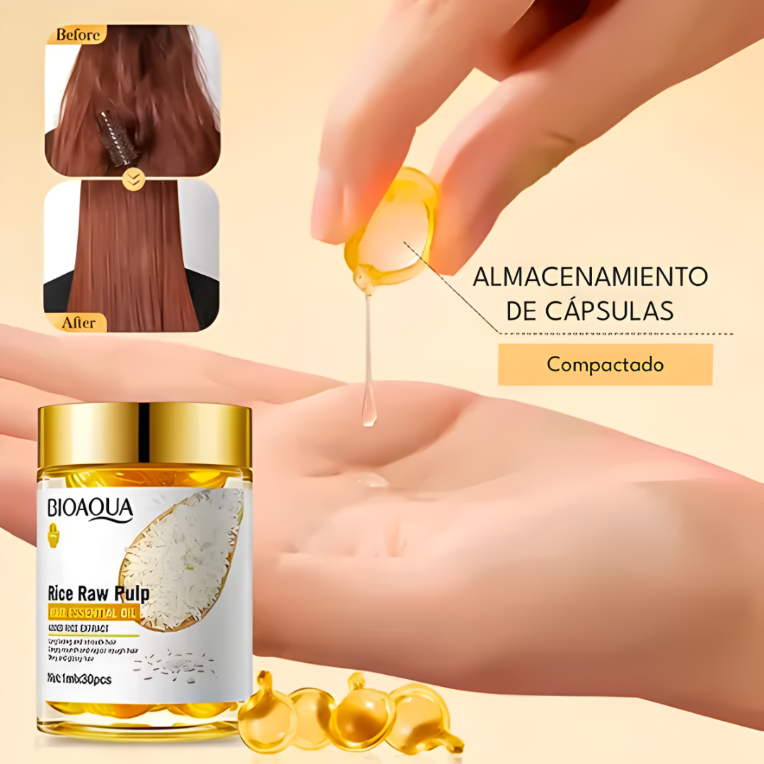 CÁPSULAS DE ARROZ PARA EL CABELLO – Nutre, repara y da brillo a tu melena