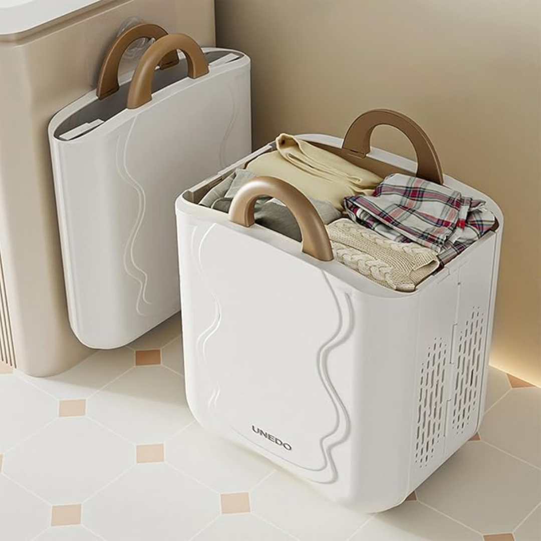 CANASTA DE ROPA SUCIA DE PARED PLEGABLE – Orden, espacio y practicidad en tu hogar