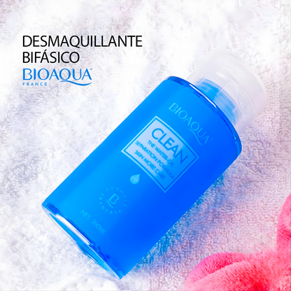 DESMAQUILLANTE BIFÁSICO BIOAQUA 300 ML – Limpieza profunda, suavidad inmediata y cero residuos en un solo paso
