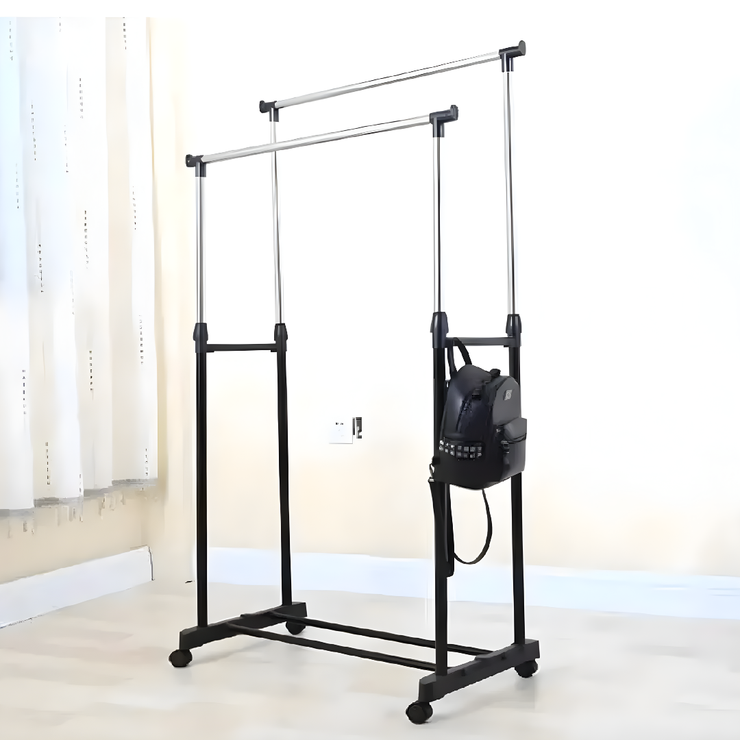PERCHERO DOBLE ALTURA AJUSTABLE – Organización vertical, mayor capacidad y orden inteligente para tu hogar