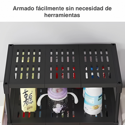1 ESTANTE PLÁSTICO COLOR NEGRO – Organización práctica y resistente