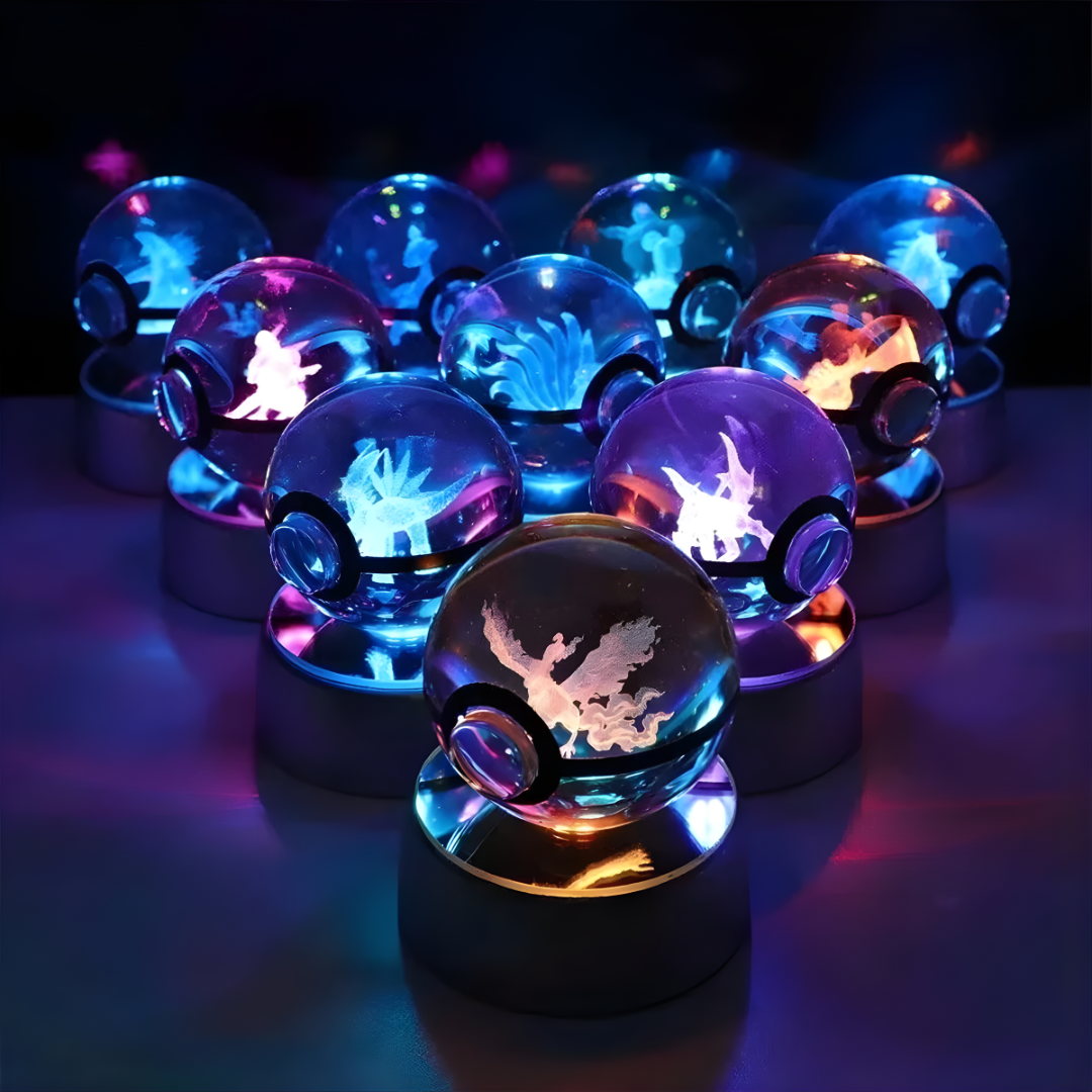 POKEBALL CRISTAL 3D LUMINOSA – Magia, luz y colección en una esfera legendaria