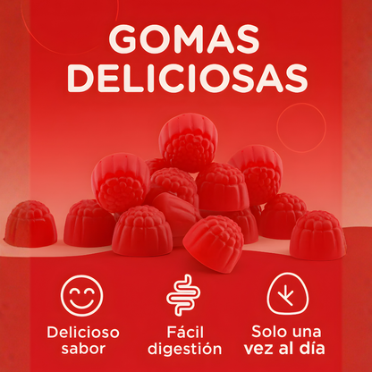 VINAGRE DE MANZANA 60 GUMIES – Abdomen más plano, digestión ligera y control natural del apetito en forma deliciosa