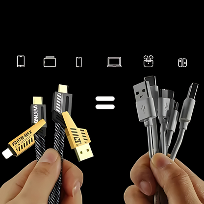 Cable Multiuso 4 en 1 con Carga Rápida | Alta Velocidad y Durabilidad – Potencia y versatilidad en un solo cable
