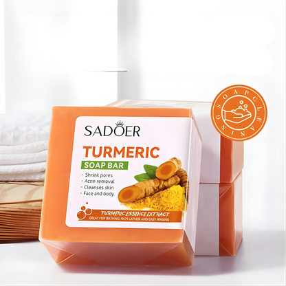 JABÓN DE CÚRCUMA – Limpieza profunda, piel uniforme y libre de imperfecciones