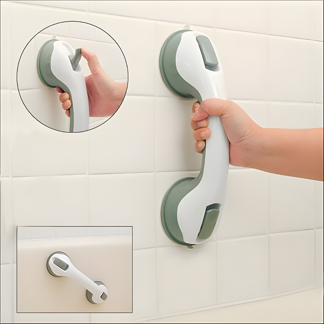 BARRA CON VENTOSAS DE SEGURIDAD PARA BAÑO – Apoyo firme, estabilidad adicional y seguridad en cada movimiento
